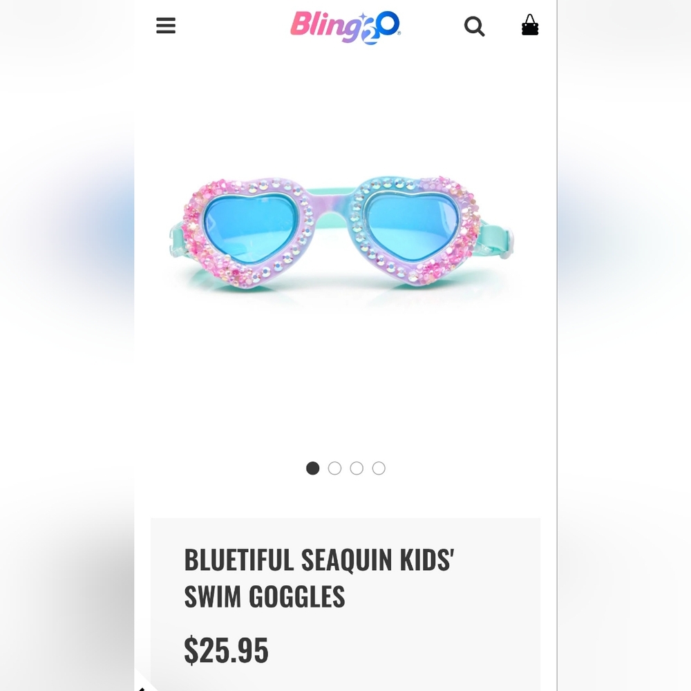 Bling2o Girls' Swim Goggles with Pink & Blue Accents